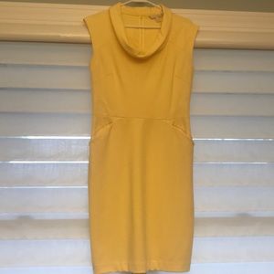 Yellow cowel neck shift dress